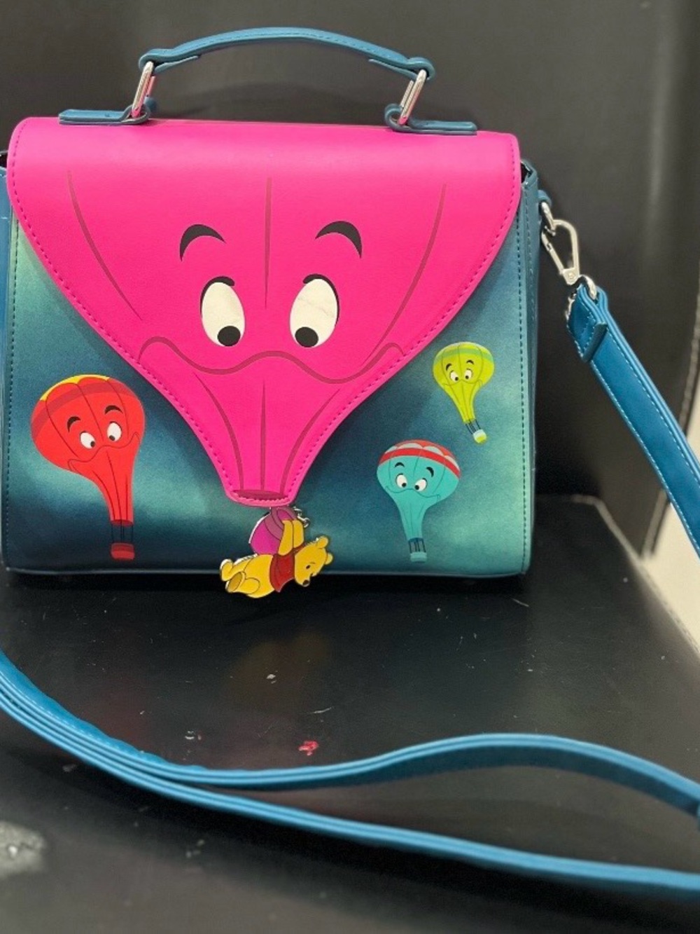 Disney Teal and Hot Pink Hot-Air Balloon Crossbody Bag